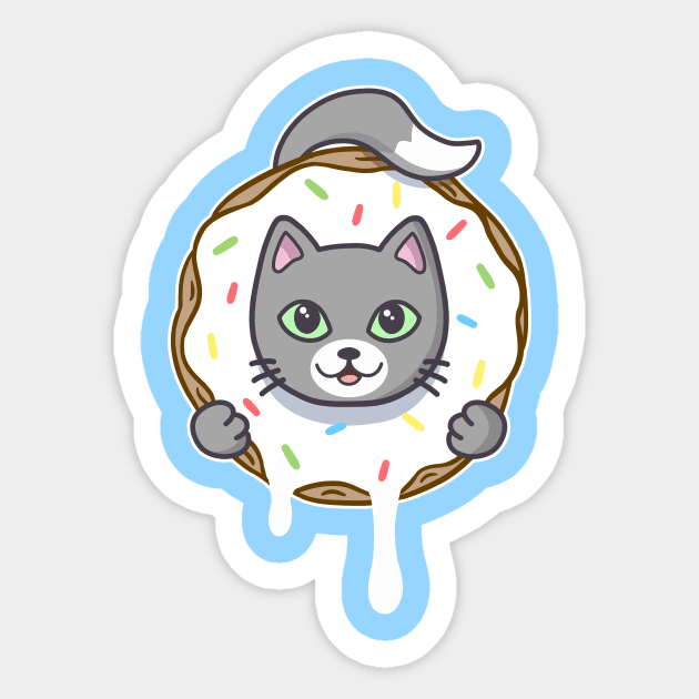 Donut Cat Sticker by stephen0c